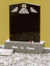 Black Granite Apex Stone on Grey Granite Base