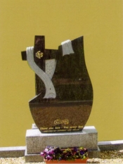 Black Granite 'Cross & Shawl' on Grey Base