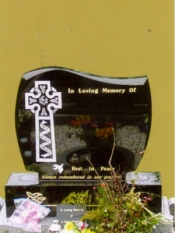 Black Granite SM008 with Celtic Cross inscribed