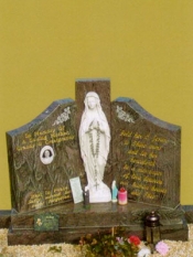 Paradiso Granite 'Gates of Heaven' type stone with statue of Our Lady
